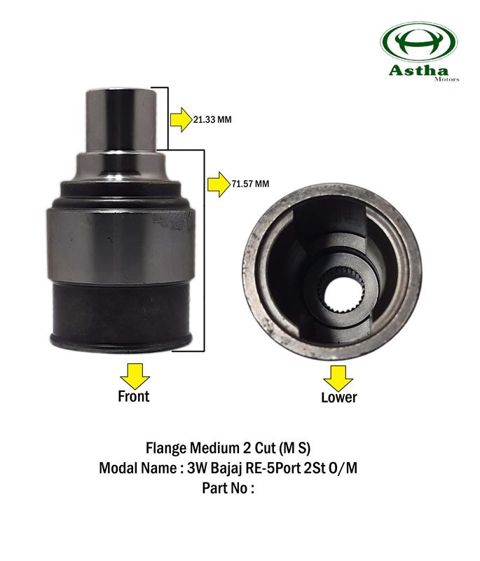 Flange MS 2 Cut Medium 3W Bajaj RE-5Port 2St O/M